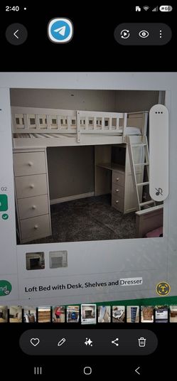Loft Bed desk, shelf and dresser