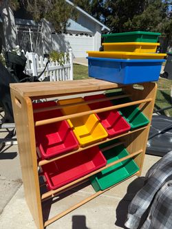 Toy Storage Organizer with Colorful Bins