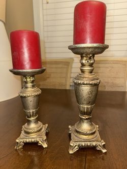 🕯️ Ornate Candle Holder Pair – $10 each or $15 for both (OBO)
