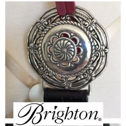 Brighton black braided leather belt sz s 28