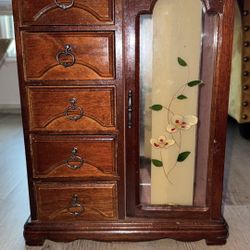 Vintage Style Wooden Jewelry Armoire