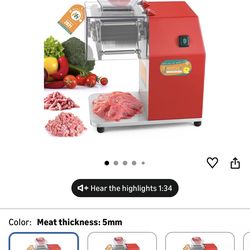 850W Meat Cutter Machine, Commercial Meat Cutting Machine 5mm/0.2inch Heavy Duty, Stainless Steel Meat Slicer Shredder Restaurant, for Boneless Meat S