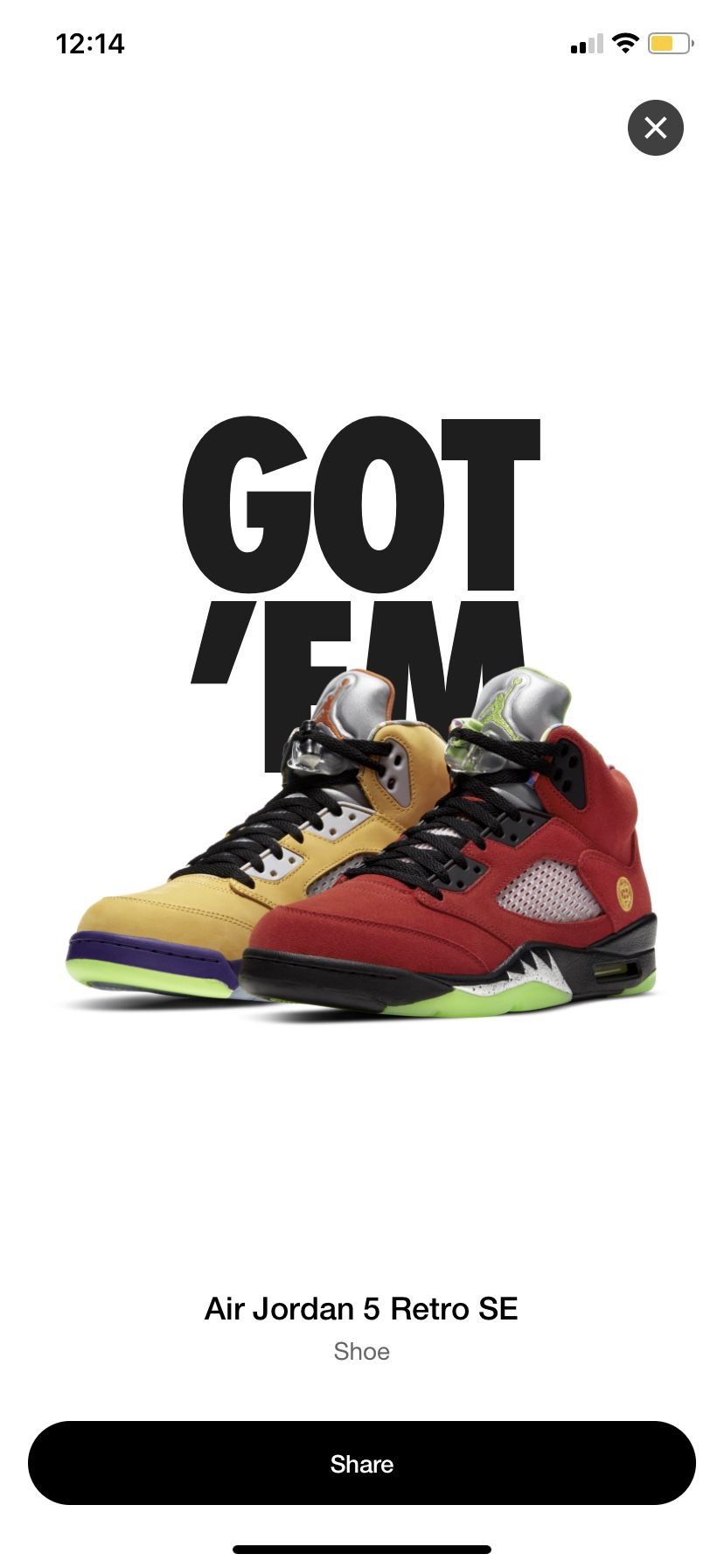 Jordan 5 “what the” size 8