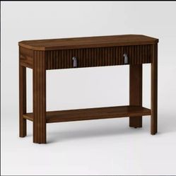 46" Laguna Nigel Fluted Wooden Console Table Brown - Threshold
