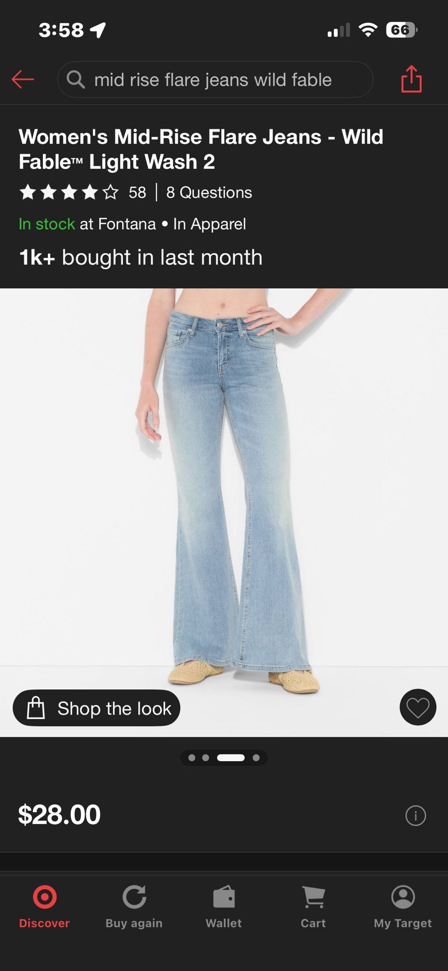 Women's Mid-Rise Flare Jeans - Wild Fable Size 8