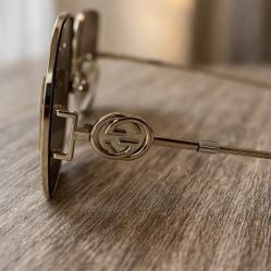 Gucci Gold Oversized Sunglasses – Authentic w/ Velvet Case 