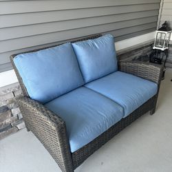 Wicker Loveseat For Outdoors Or Sunroom