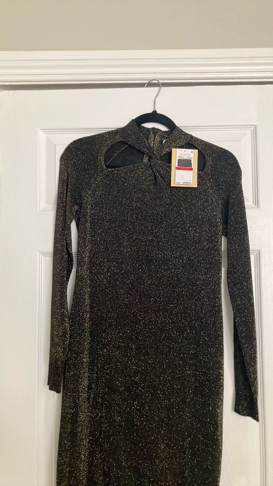 Black & Gold Long sleeve Michael Kors Dress