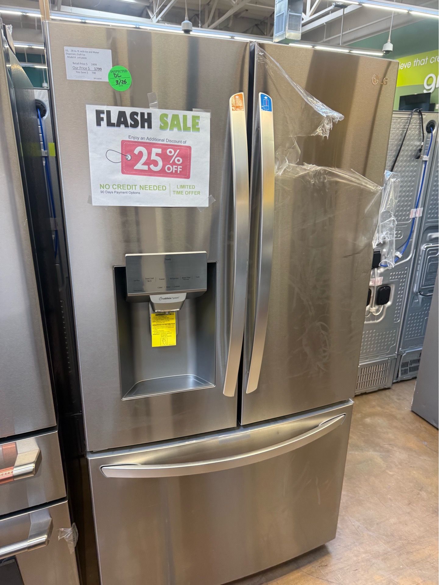 LG 28 cu ft refrigerator
