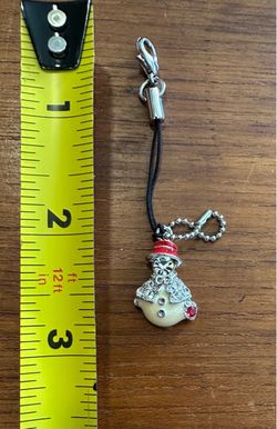 Snowman Crystal Charm with Lobster Clasp