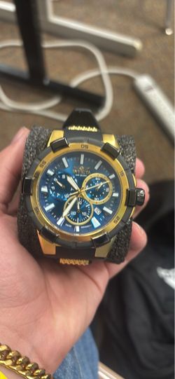 Invicta Chronograph Watch Gold and Black