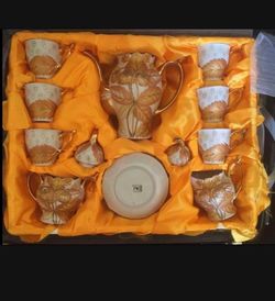 60$ brand new peach model japan tea set