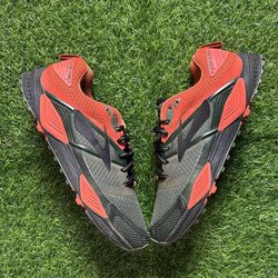 Brooks Cascadia 12 Men's Size 9.5 Trail Running Hiking Shoes Green Orange READ
