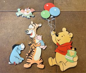 Vintage 60s Winnie The Pooh Disney wall decorations