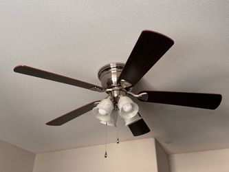Ceiling Fan with Light Kit, Brushed Nickel