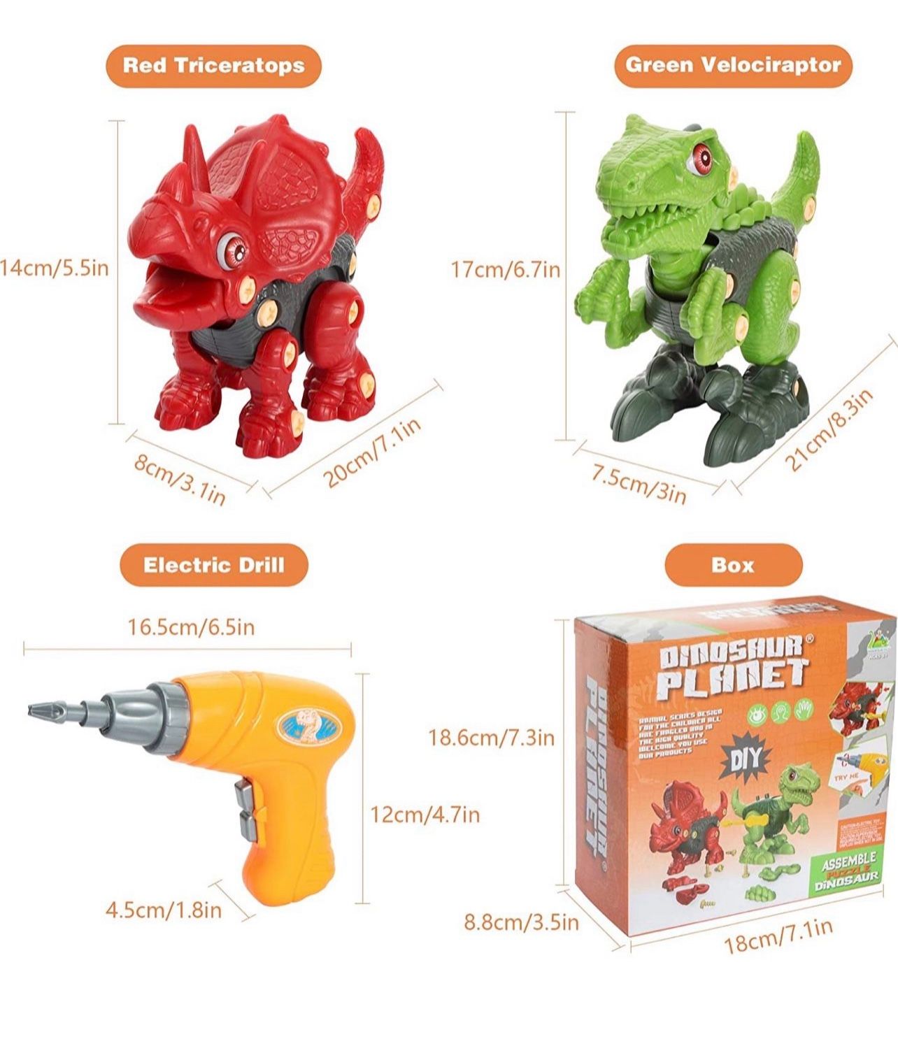 Brand new Take Apart Dinosaur Toys with Electric Drill, birthday and Christmas Gifts for 3 4 5 6 7 8 Year Old Boys: Stem Dinosaur Toy for Kids 3-5 Gir