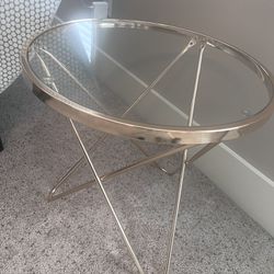 Beautiful Rose Gold End Table For Sale