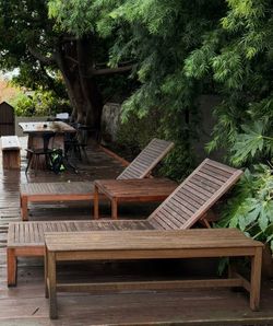 Wooden sun loungers 2x