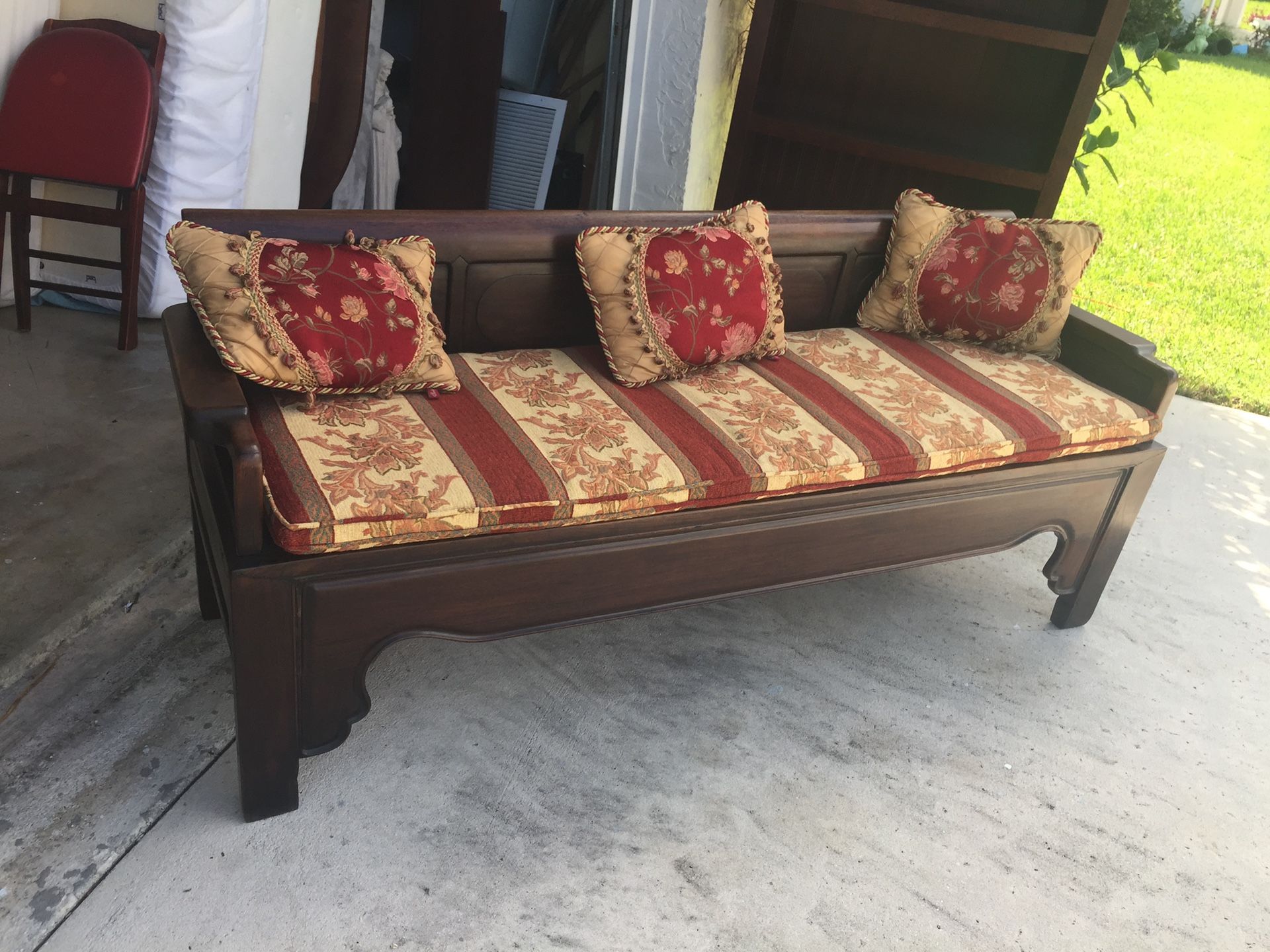 Chinese teak reproduction sofa heavy