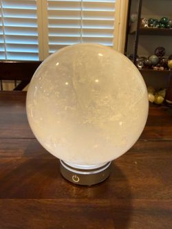 Large Natural Quartz Crystal Sphere – 6.5” with LED Stand