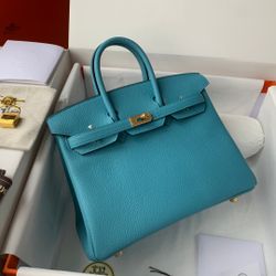 Hermes Birkin 30 Blue Celeste Bag Gold Hardware Epsom Leather