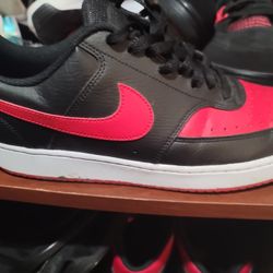 Nike Court Vision Low – Black/Red – Size 10.5 (No Box)