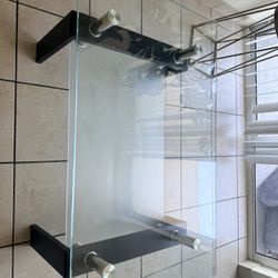 Modern Glass Coffee Table – Black & Chrome – Great Condition