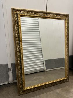 Large Mirror With Gold Frame