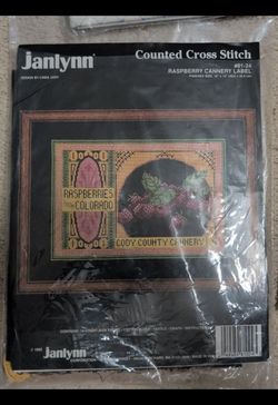 [Rare/Vintage] Janlynn Counted Cross Stitch Kit #81-24 (Raspberry Cannery)