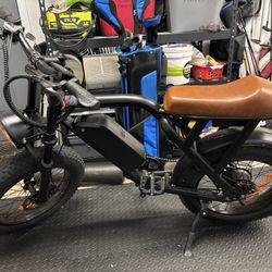  Used1500W 33MPH ELECTRIC BIKE FOR ADULT 6OMILE 20" FAT OFF-ROAD MOUNTAIN EBIKE