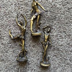 vintage brass ballerina sculptures