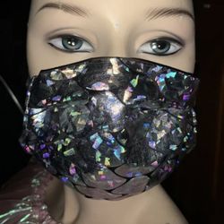 Face Mask Holographic Mermaid Scale 