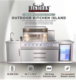 Brand new patio island bbq grill stainless steel propane