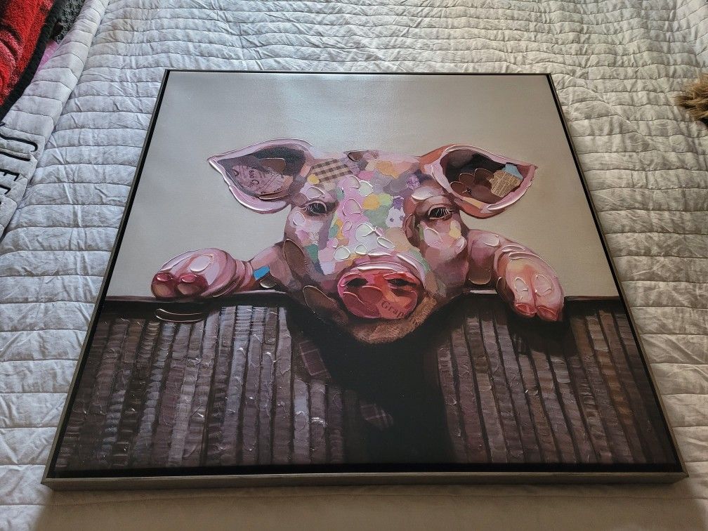 Large Pig Canvas 