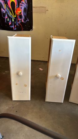 White Cabinet Doors with Knobs – Set of 2