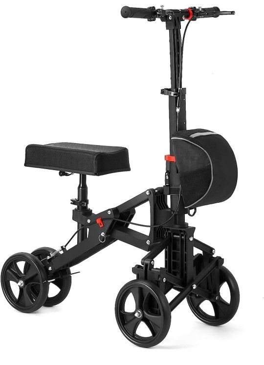 Dr.WhitZard Knee Scooters for Foot Injuries Foldable Lightweight Knee Walker Steerable Knee Scooter for Adults with Dual Braking System .
