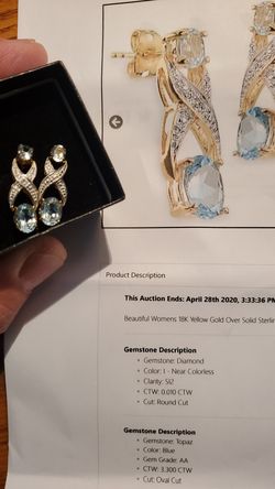 Womens Swiss Blue Topaz earrings