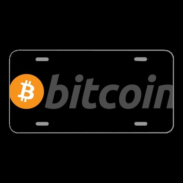 License Plate Novelty Car Front Bitcoin Logo Currency Money
