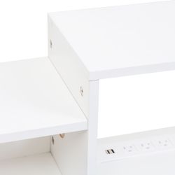 65.35in Wall Mounted Floating TV Stand with 20 Color LEDs and Charging Station