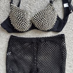 Spike bra netted pant