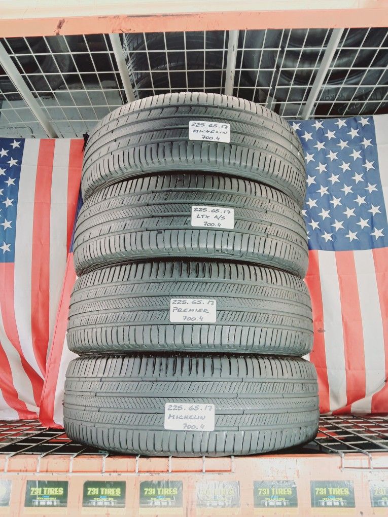 🔥 4 USED TIRES P225/65R17 MICHELIN PREMIER LTX 225/65R17 ALL SEASON 225 65 17