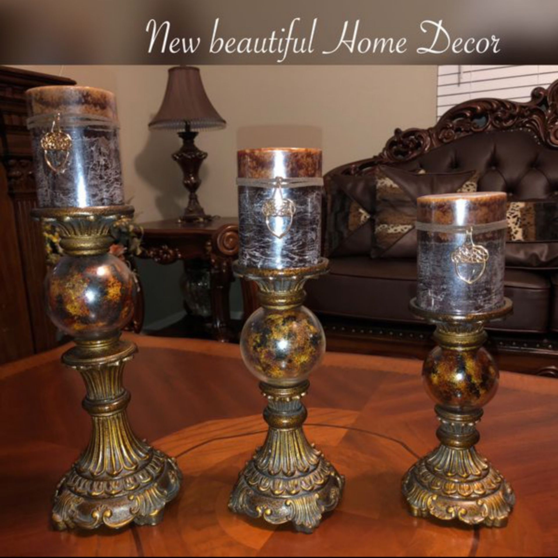 Gently used Beautiful Candleholders set $65 Firm PUO 
