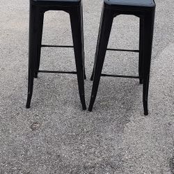 Two Sturdy, Modern Style Barstools