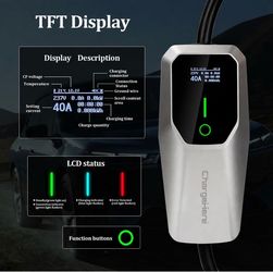 Level 2 EV Charger 40Amp, 240V 9.6kW Portable EV Charger with NEMA 14-50 Plug, 25ft J1772 Cable, Adjustable Current & Delay Timer for J1772 EVs/PHEVs
