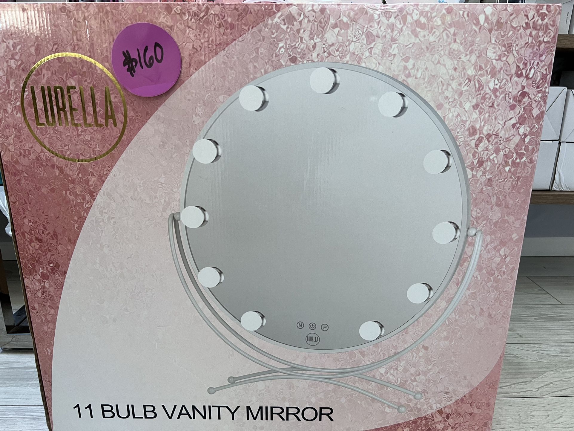 Lurella Cosmetics 11 Bulb Round Vanity Mirror 