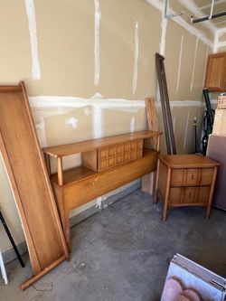 Mid Century Bed and nightstand