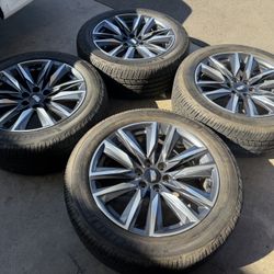 22” Cadillac Escalade OEM Factory Grey Machine Wheels Michelin Tires 
