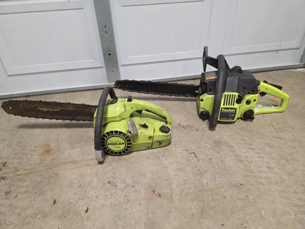 2 Poulan Chainsaws 