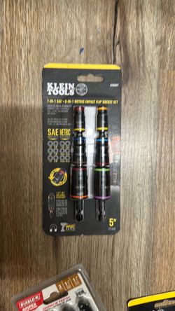 Klein Tools 7-in-1 SAE & 6-in-1 Metric Impact Flip Socket Set