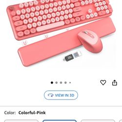 Pink Typewriter Wireless Keyboard 